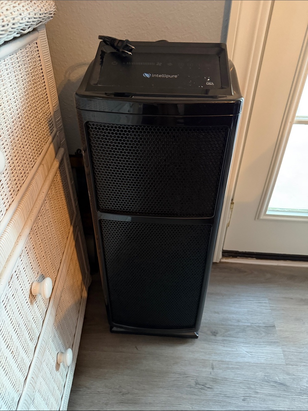 Intellipure Black Tower Air Purifier - Quiet HEPA Filtration